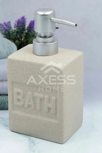 Axesso SERAMİK BATH Yazılı Bej Renk Sıvı Sabunluk