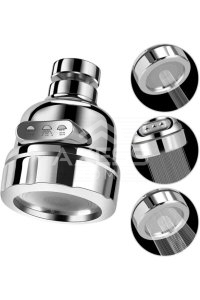 Tema Krom 3 Fonksiyonlu Mutfak Lavabo Başlığı 360 Derece Döner Musluk Ucu Tasarruflu